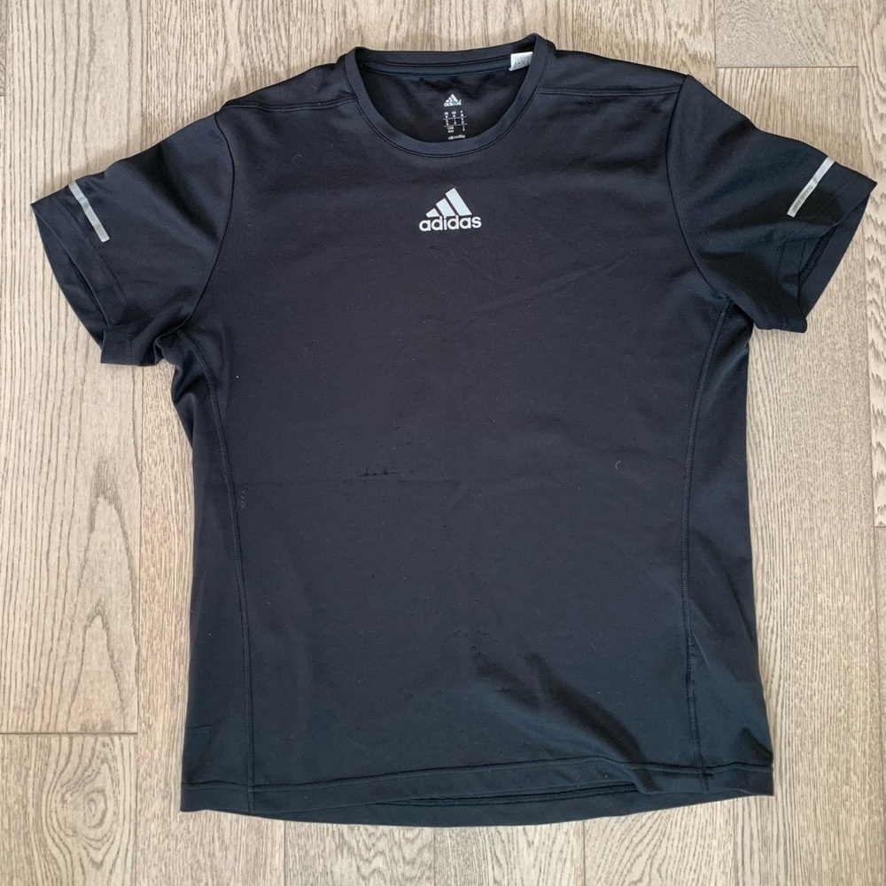 Adidas Running Tee in solid black